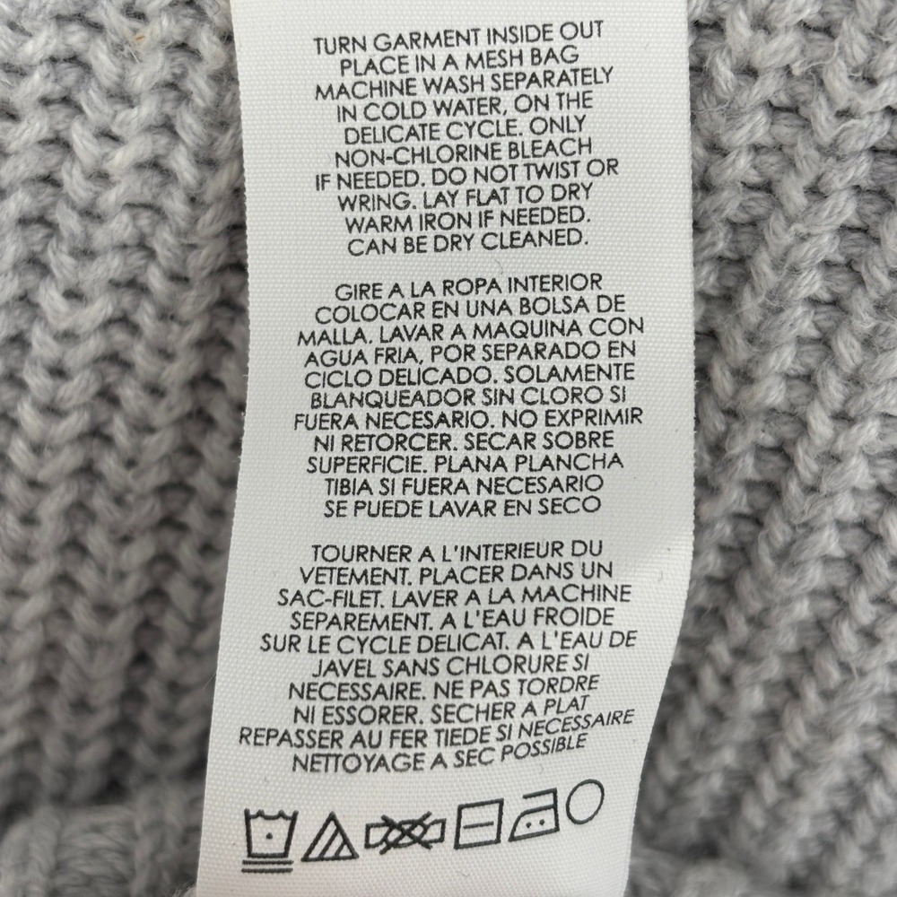 Cabi Gray Minimalist Cozy Ribbed V Neck Side Zip Sweater Capsule Womens S - Picture 8 of 8